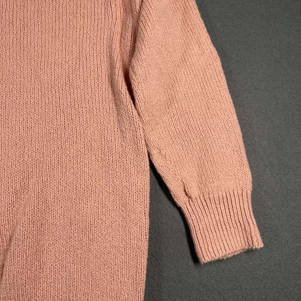 Old Navy Sweater Womens Small Pink Tunic Length V Neck Long Sleeve 100% Cotton - Image 13