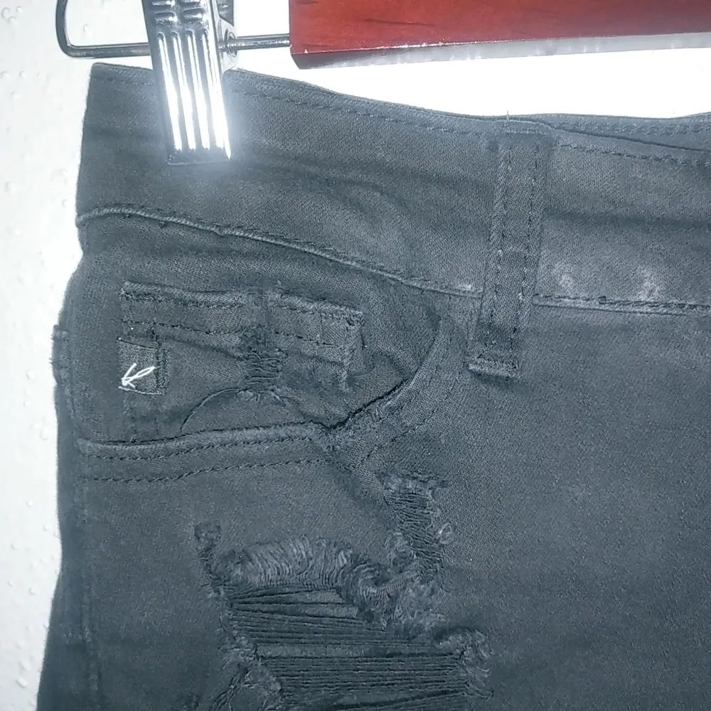 KanCan 25 High Rise Destroyed Black Jeans Shorts - Image 8