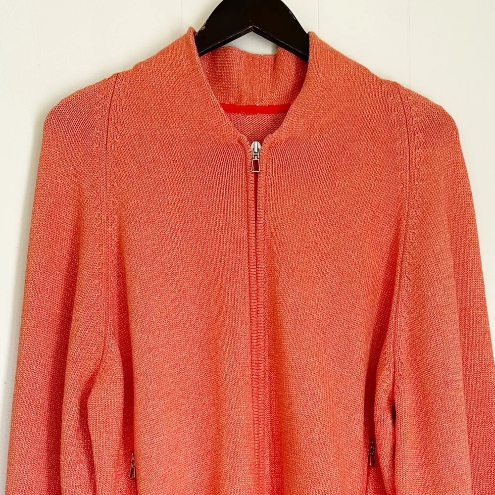 LULULEMON Cotton-Blend Full-Zip Sweater Heather‎ Solar Orange XL - Image 6