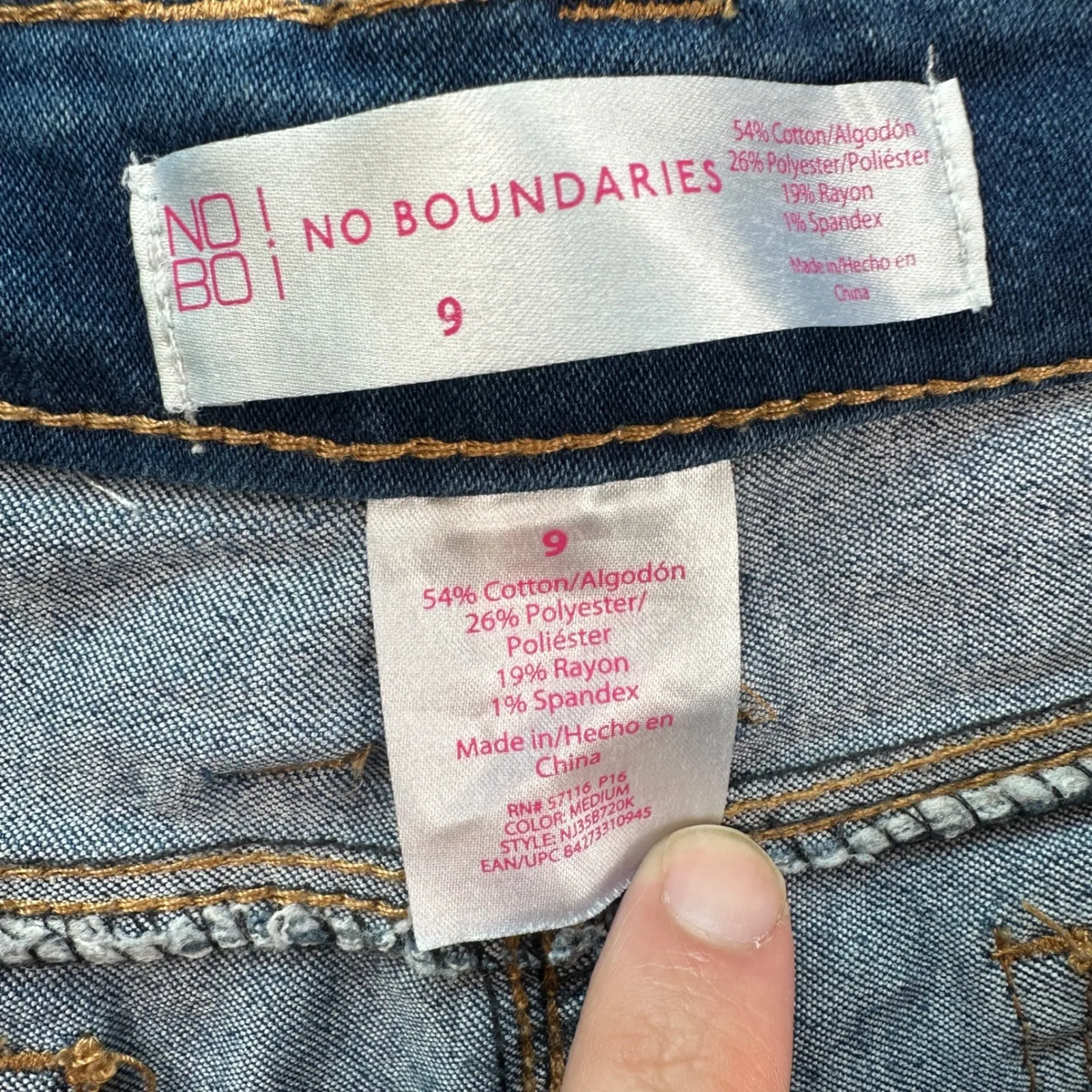 No Boundaries Womens Blue Denim Jeans 9 30x30 Slim Fit Casual Everyday Pants - Image 5