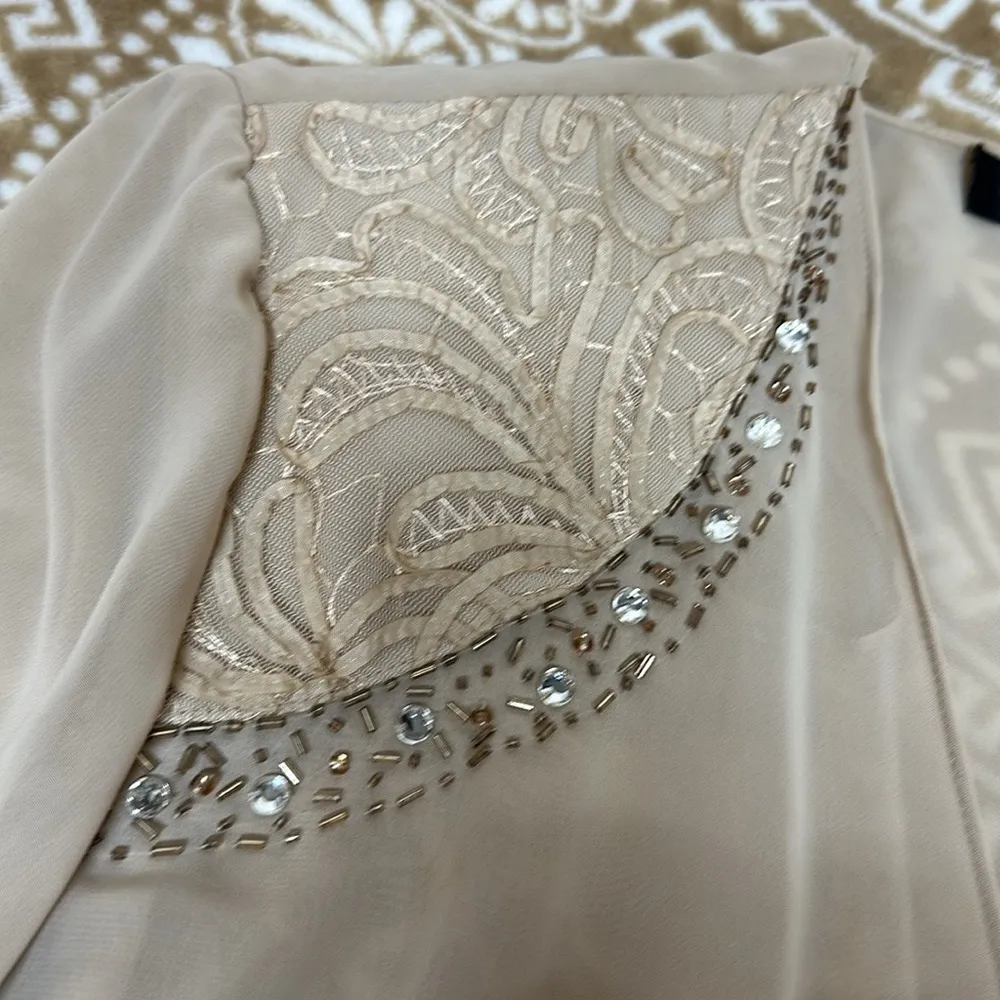 S.L. Fashions from Nordstrom Embellished Tiered Dress with Jacket sz14w Size 14W - Image 13