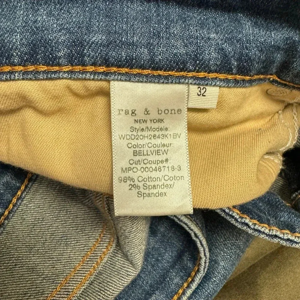 NWOT $225 Rag & Bone Dre Low-Rise Boyfriend Slim Fit Dark Indigo Jean - Image 8