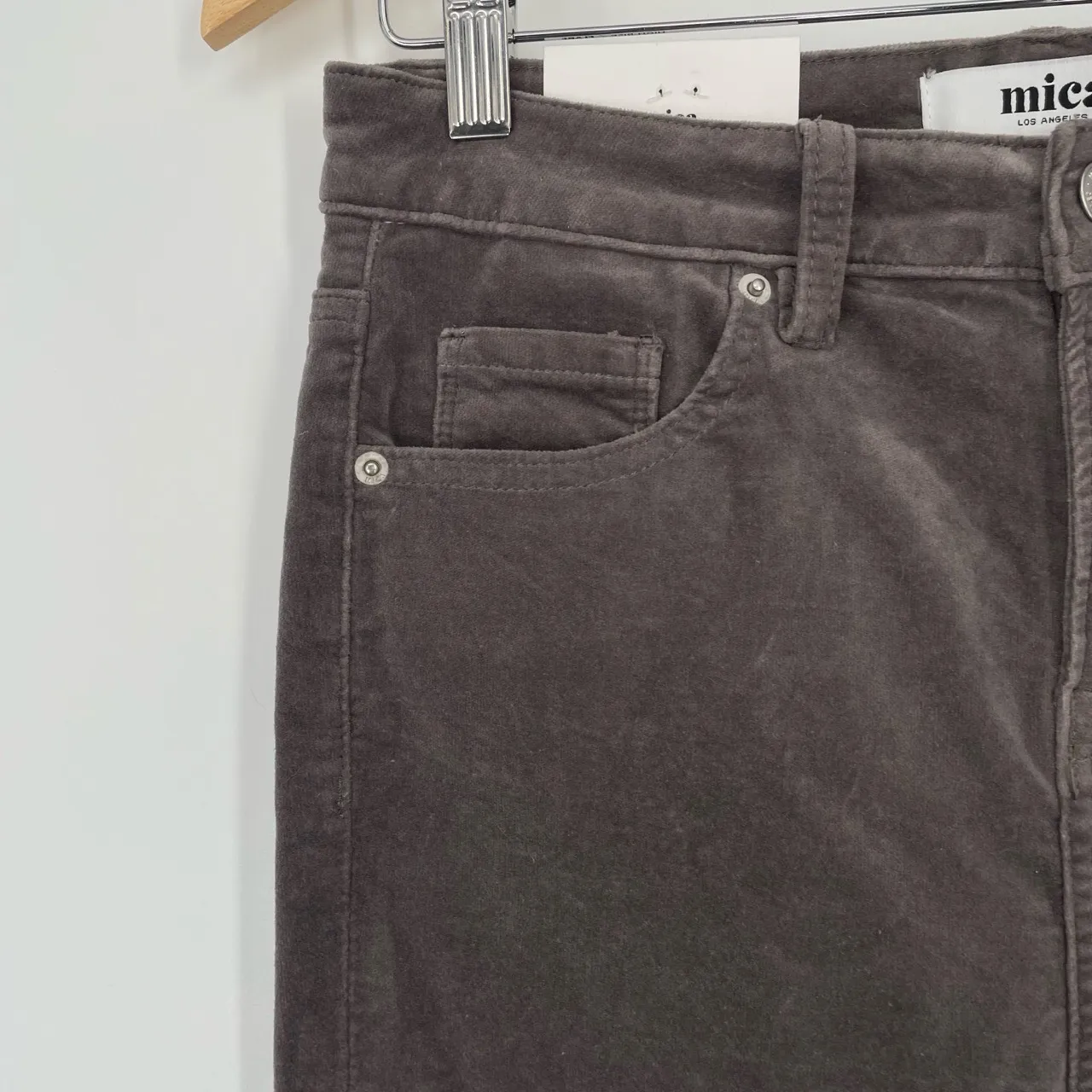 Mica Corduroy Womens Grey 5 Pocket High Rise‎ Flare Retro Corduroys Size 27 Gray - Image 3