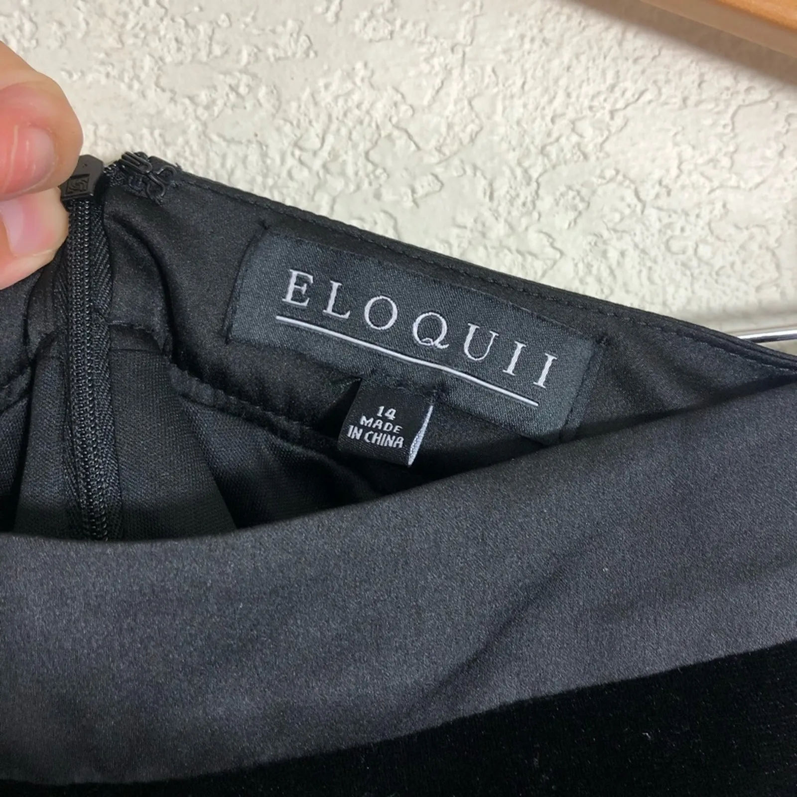 NWOT ELOQUII Black Velvet mini skirt with flounce - Image 6