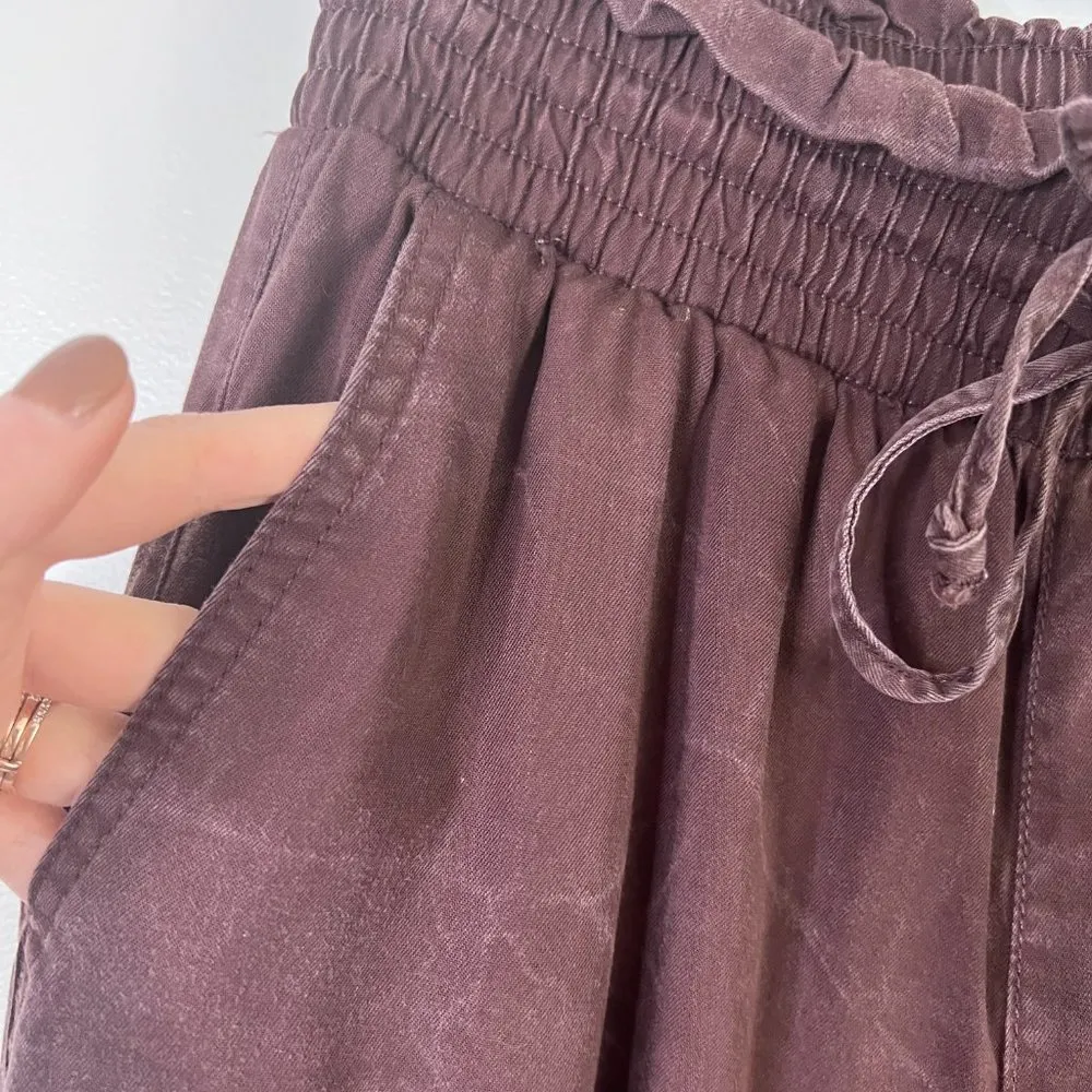 Abercrombie & Fitch Cargo Joggers Maroon Drawstring Waist Comfy Athleisure Sz S - Image 8