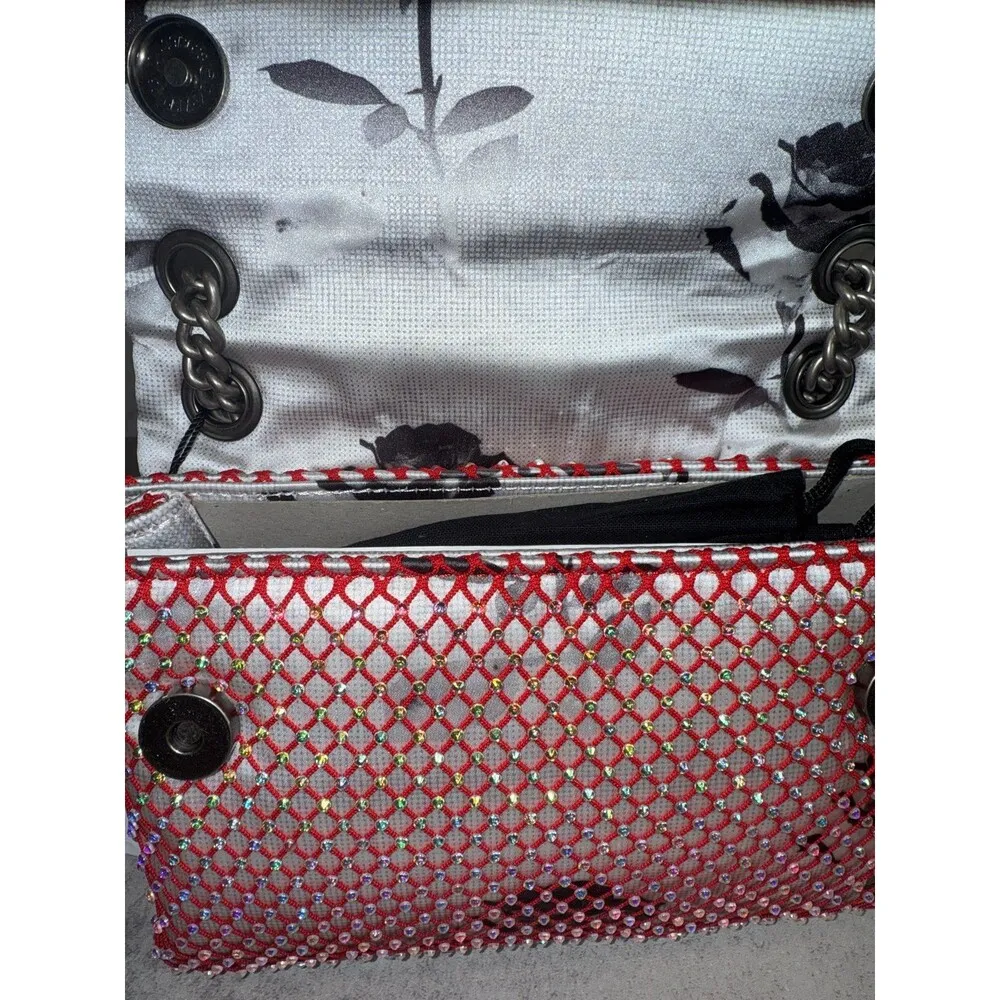 Kurt Geiger London Kensington Mesh Convertible Shoulder Bag Red with Dust Bag - Image 7