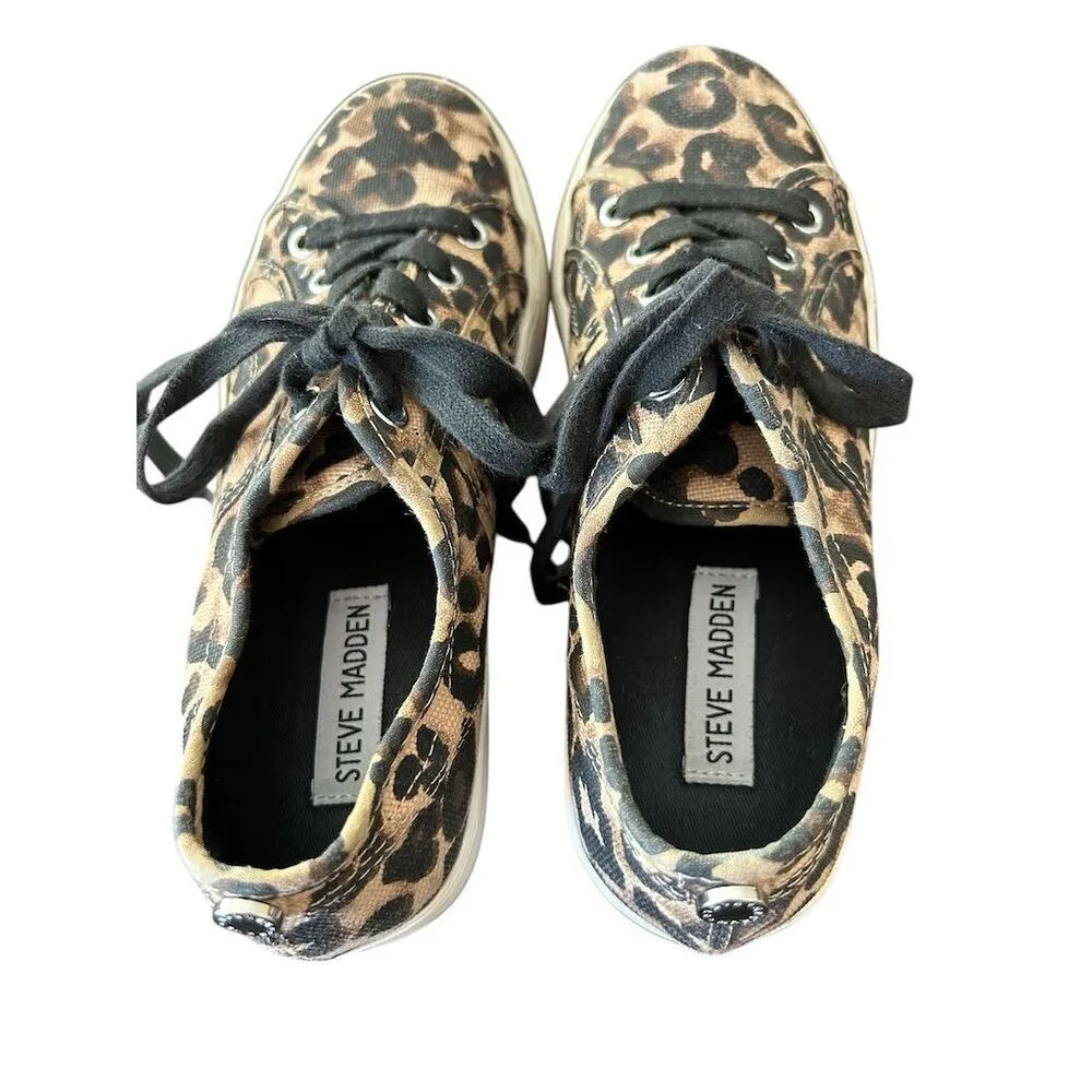 Steve Madden Emmi Women's Leopard Print‎ Platform Sneakers Multicolor size 7 - Image 10