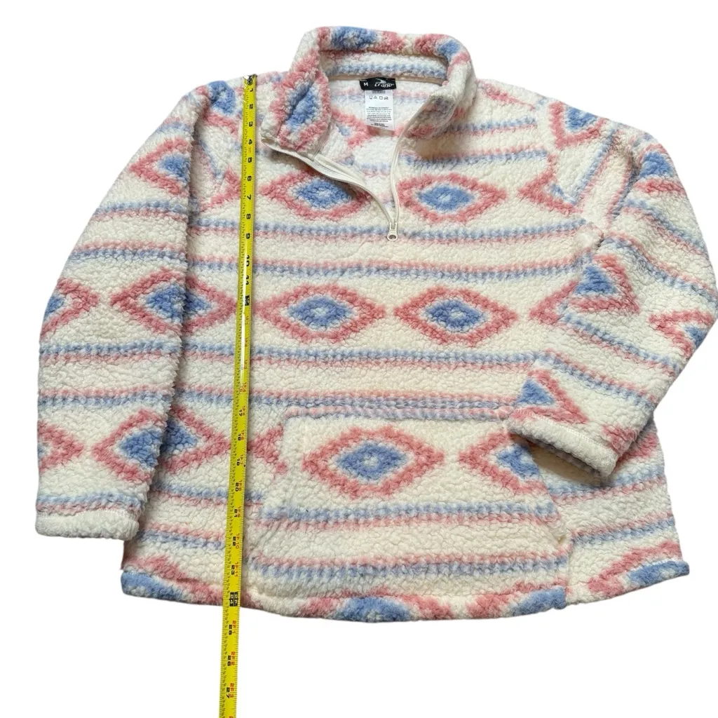Crane‎ Women’s Size M 1/4 Zip Fleece Pullover Pastel Southwestern Print Cowgirl Pink Size M - Image 6