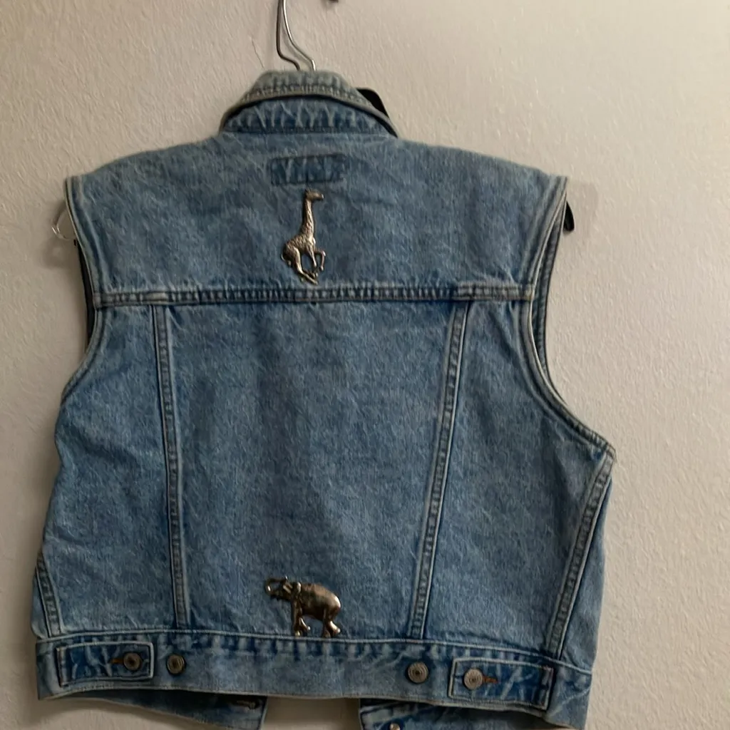 FINAL MARKDOWN Jordache vintage denim safari vest large - Image 6