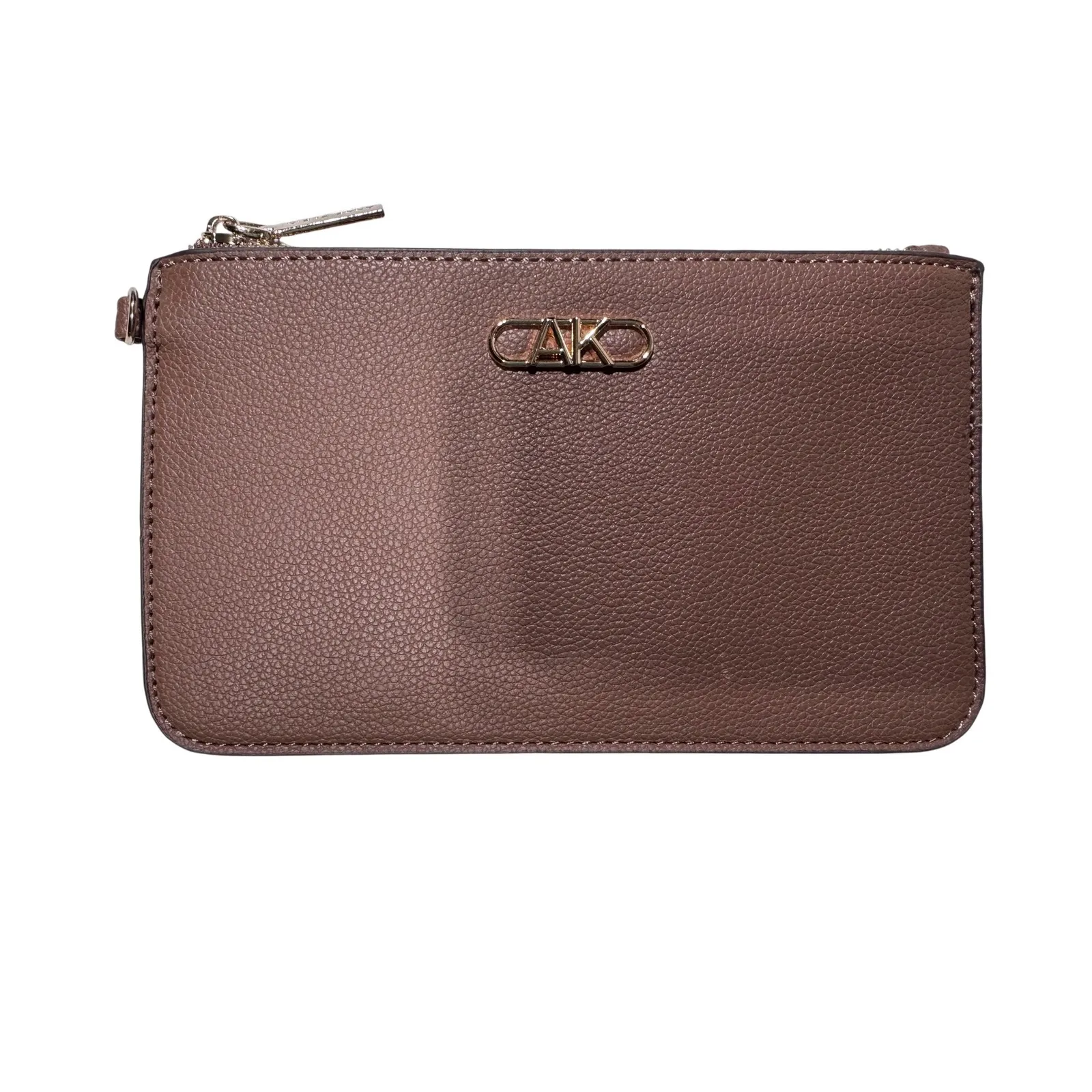 Anne Klein Women's Brown Pebbled Leather Zip Wallet Cardholder Coin Pouch - Image 5