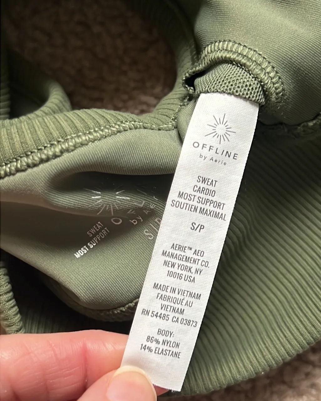 Offline by  Olive Green Sports Bra. Size Small - Image 3