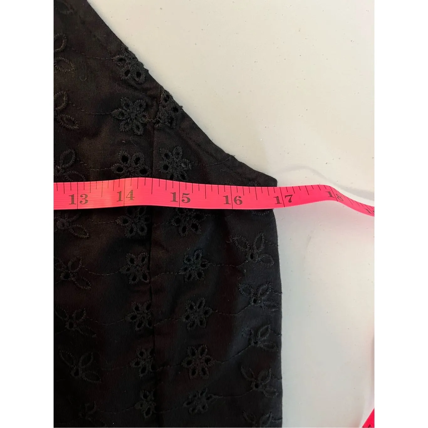 Brandy‎ Melville High Neck Black Eyelet Cropped Tank Top - Image 5