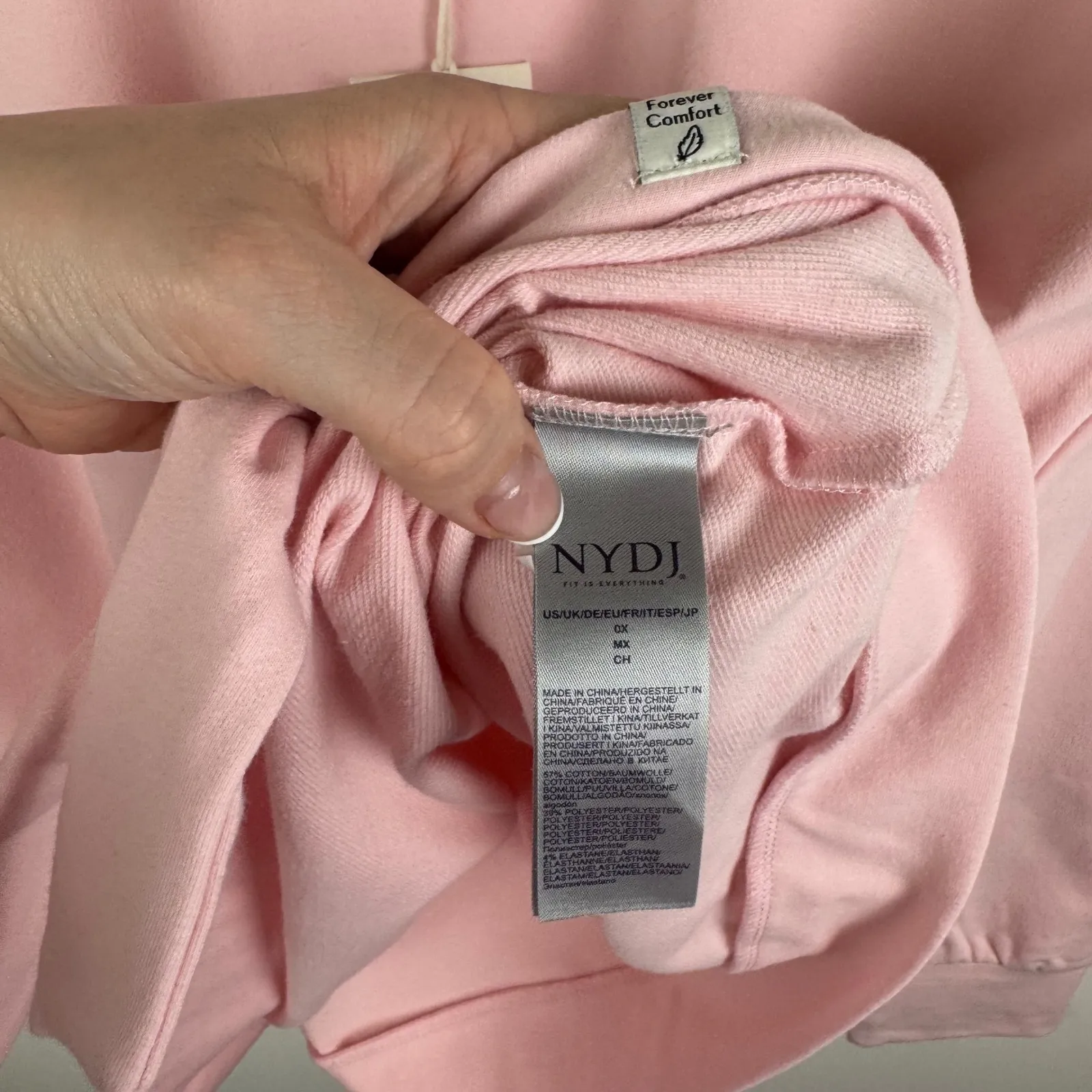 NWT NYDJ Forever‎ Comfort Tie Front Sweatshirt Sz 0X Carnation Pink Comfy Lounge - Image 7