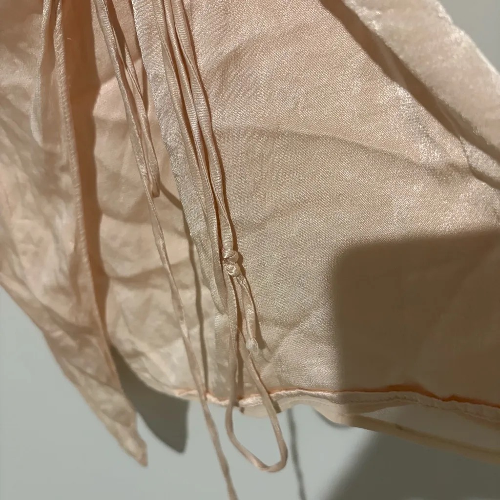 Zara Satin Effect Wrap Dress Mini Beige Pink‎ size small - Image 10