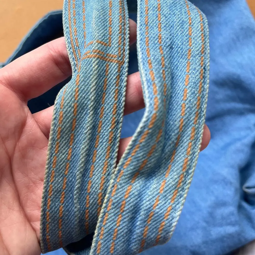 Gap Vintage Tote Bag Blue Denim Jeans Pattern One Size - Image 5