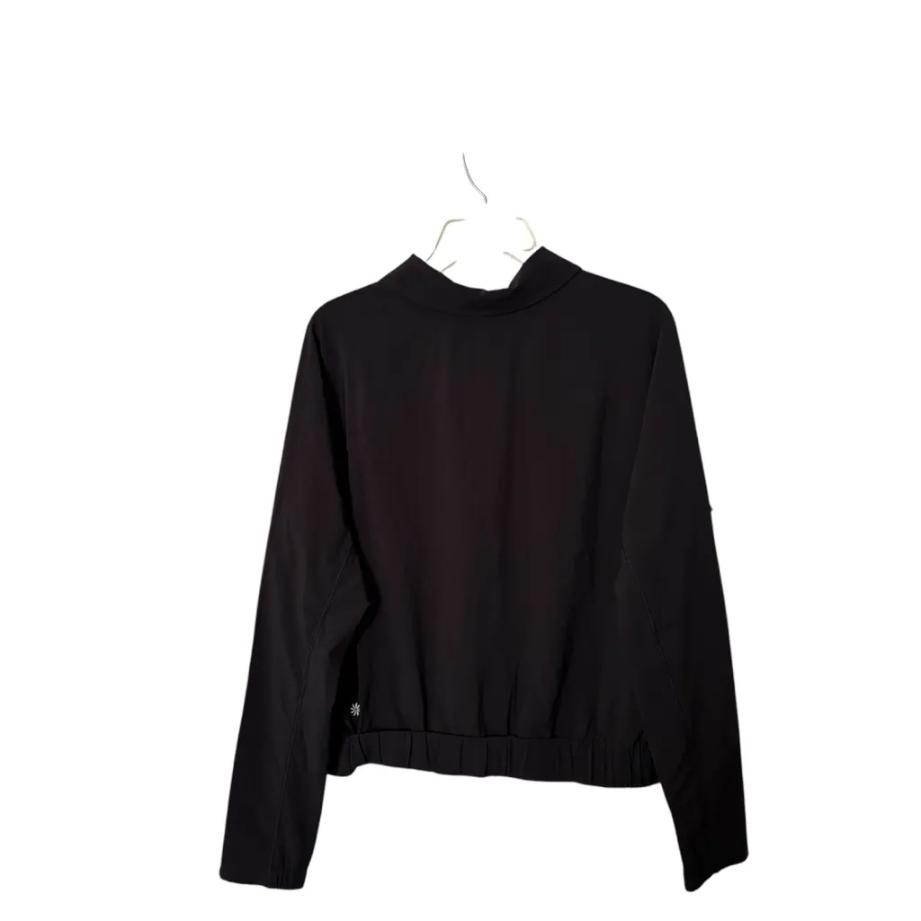 Athleta Black Large Advantage‎ Polo Workout Casual Top Spring 2023 - Image 4