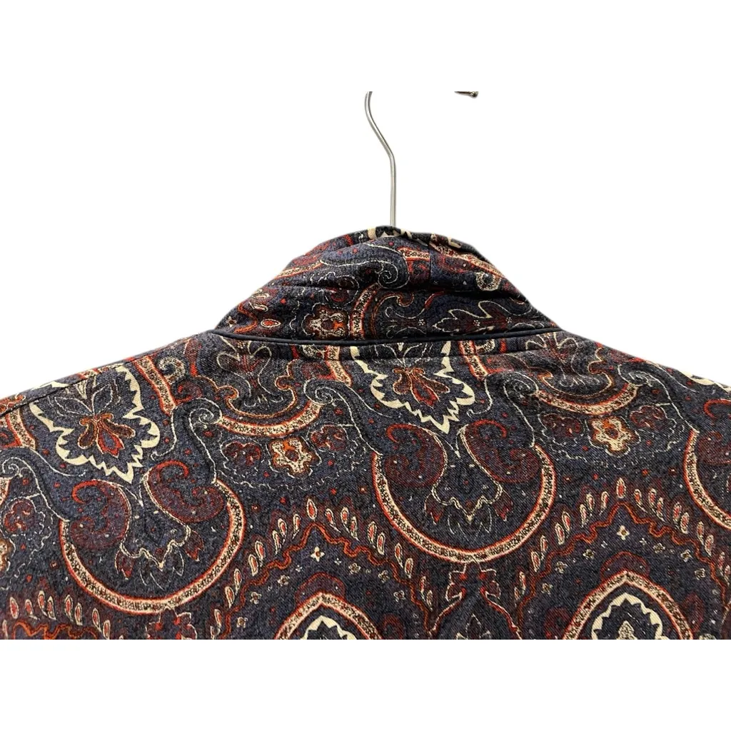 VTG Christian Dior Monsieur Paisley Tie Front Robe One Size Leisure Luxury Blue - Image 8