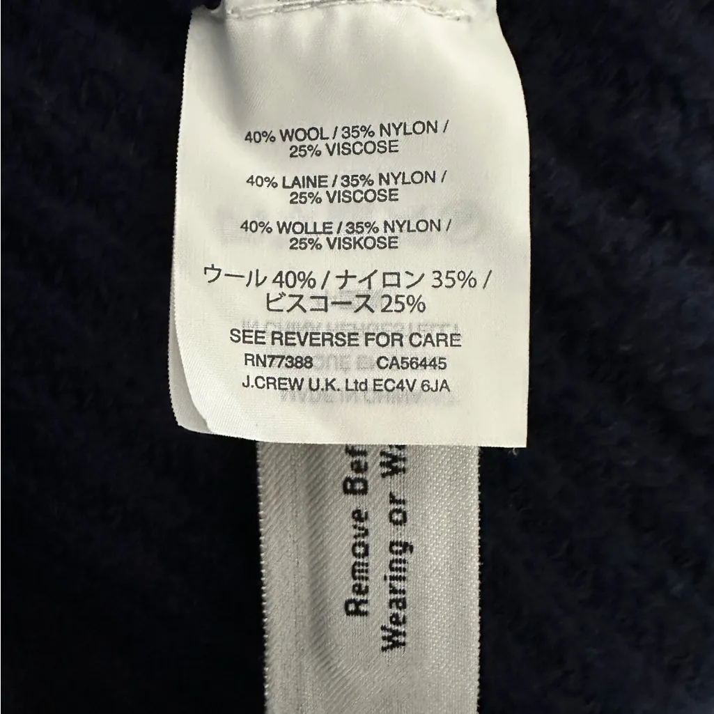 NWT J.Crew Navy Beaded Mock Neck Ribbed Sweater Women’s Size Small Holiday Party - Image 10