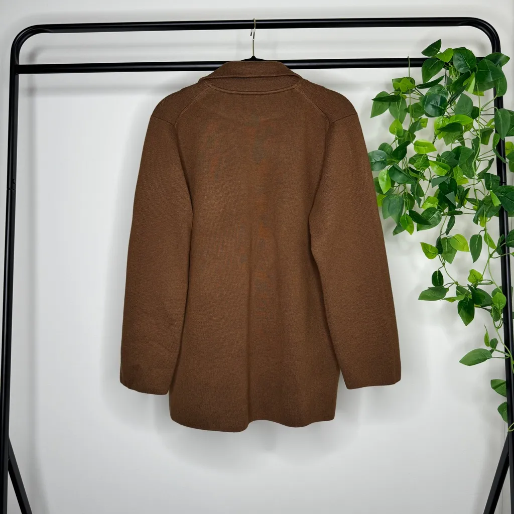 J. Crew Brown Cecile Relaxed Sweater Blazer size S Small BF013 - Image 2