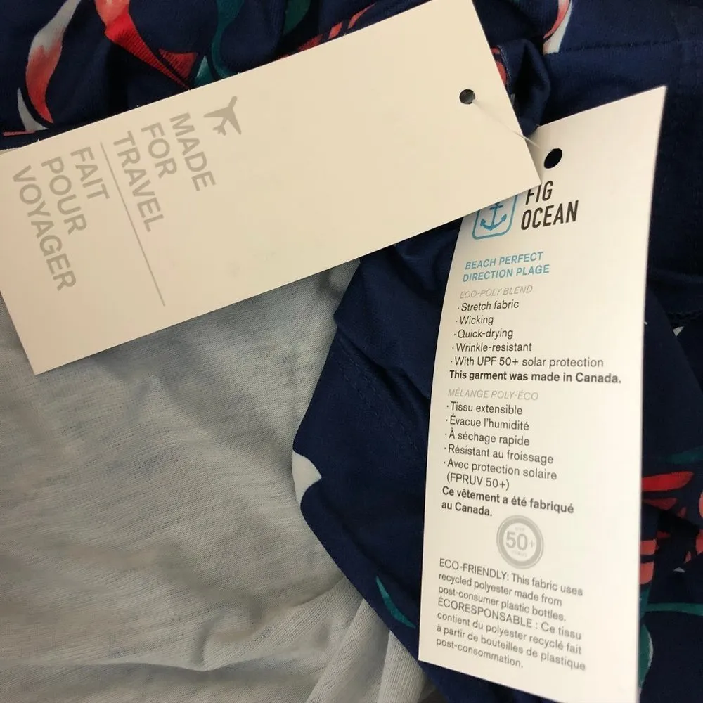 FIG Don Wrap Dress Floral V Neck Wrinkle Resistant Blue Size XS - Image 4