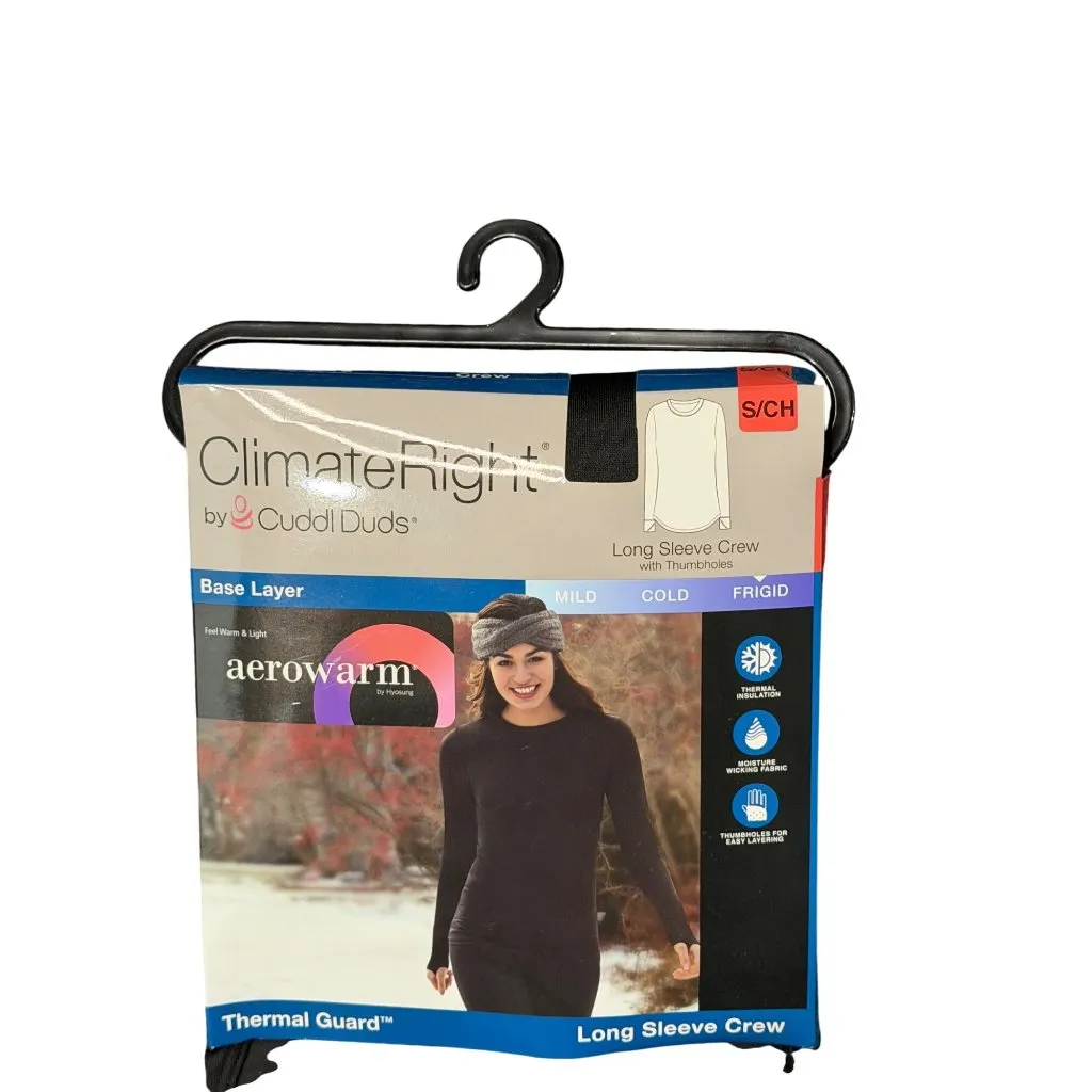 Cuddl Duds ClimateRight Women Small Aerowarm Thermal LS Crew Base Layer Warm Top - Image 3
