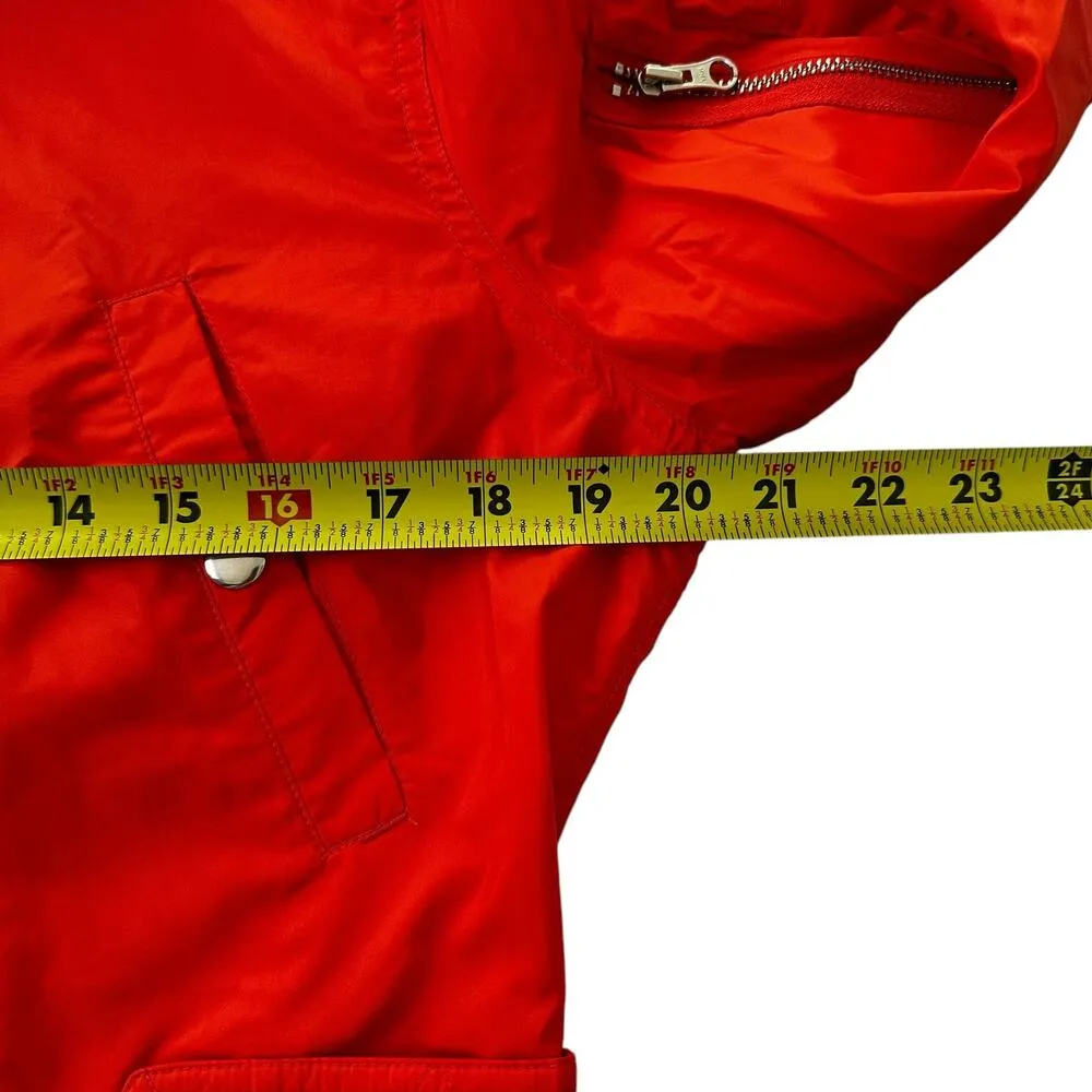 Ralph Lauren Orange  Vintage Biker Hoodie Windbreaker Women Size Large | 21-6 - Image 9