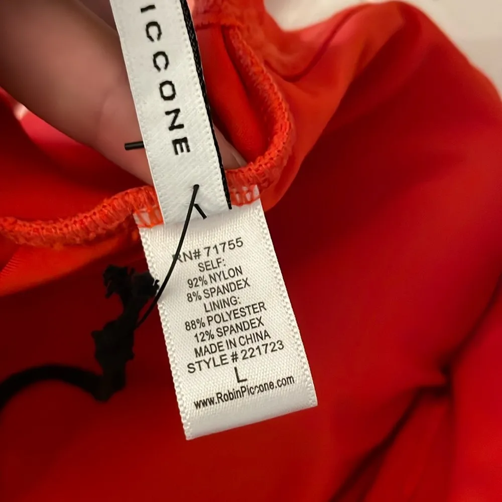 NWT ROBIN PICCONE AUBREY TANK-AVA Red Women's Swim Top Size Large - Image 7