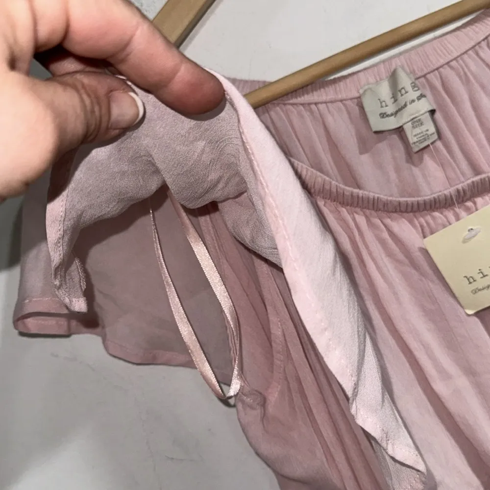 Hinge swim coverup one‎ size off the shoulder semi shear blush pink NEW - Image 3