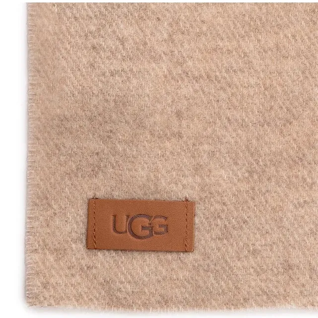 UGG Scarf W Woven Ugg Logo Scarf Beige Large Wrap - Image 3