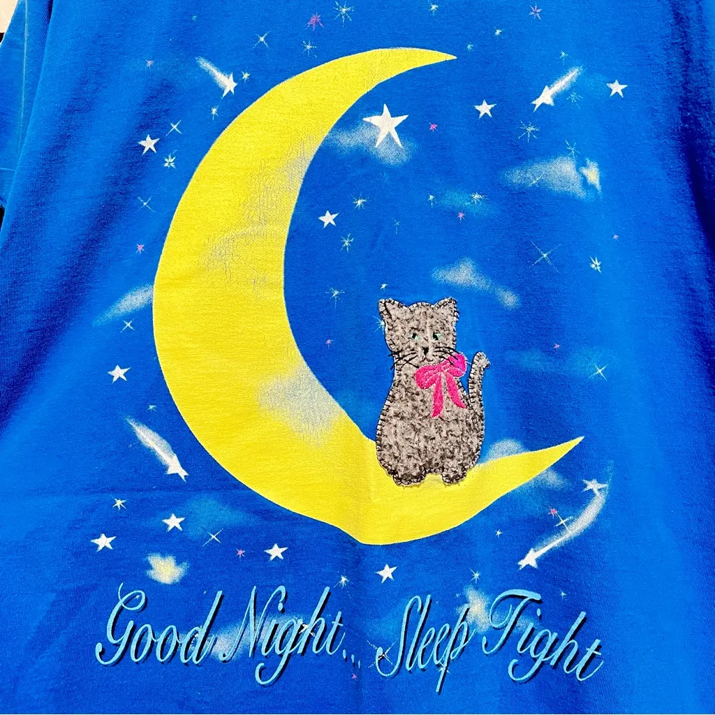 Vintage T shirt oversized Cat Moon Stars :Box A - Image 12