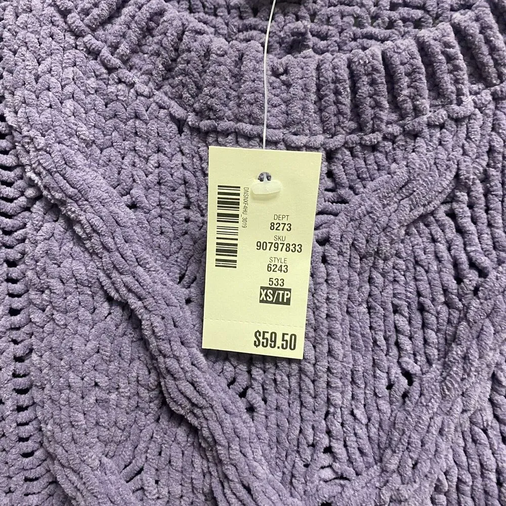 Aeropostale Women’s XS Chunky Knit Purple Pullover Sweater CrEwneck NEW - Image 10