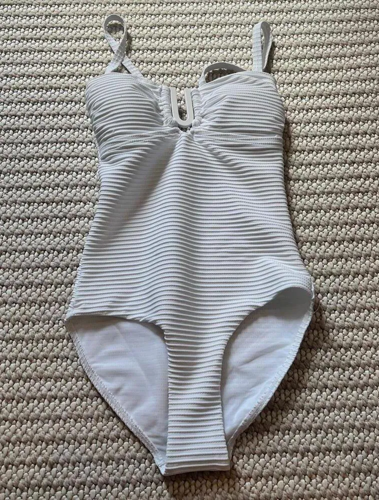 Sea Level Australia Spinnaker U Bar Bandeau One Piece White Size 4 - Image 2