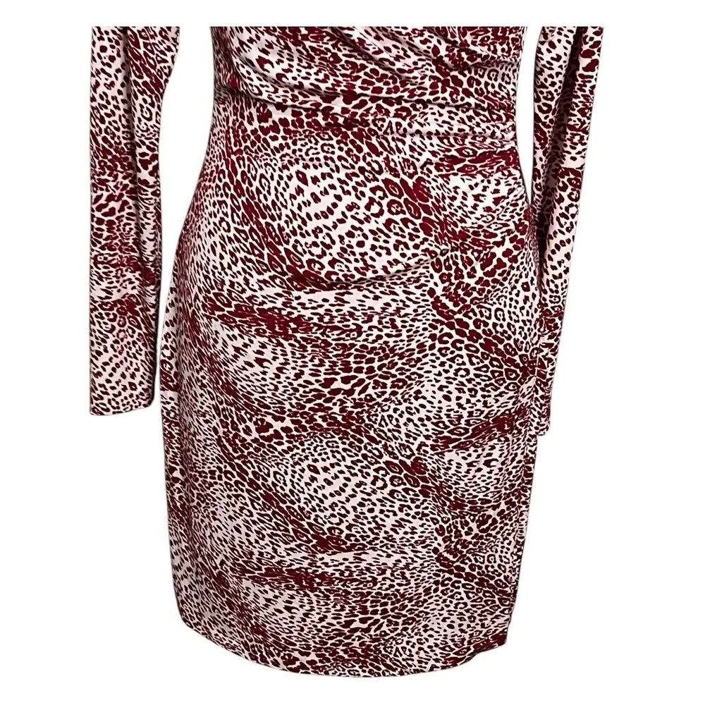 Norma Kamali Kamalikulture Faux Wrap Dress Women’s Size Small Red Long Sleeve - Image 3