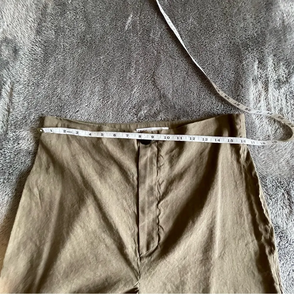 Zara linen blend highwaisted cropped pants XL - Image 8