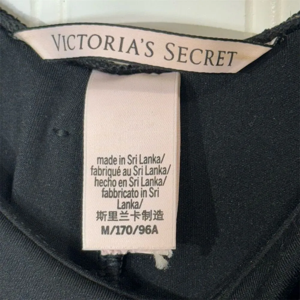 Victoria’s Secret Black Bodysuit Romper M‎ Double Strap Y2K Minimalist Lingerie - Image 3