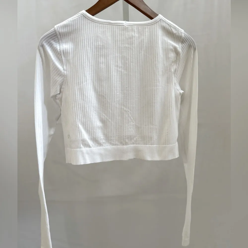 Lululemon Ebb to Street Long Sleeve in White Size 8 LW3DZNS - Image 6