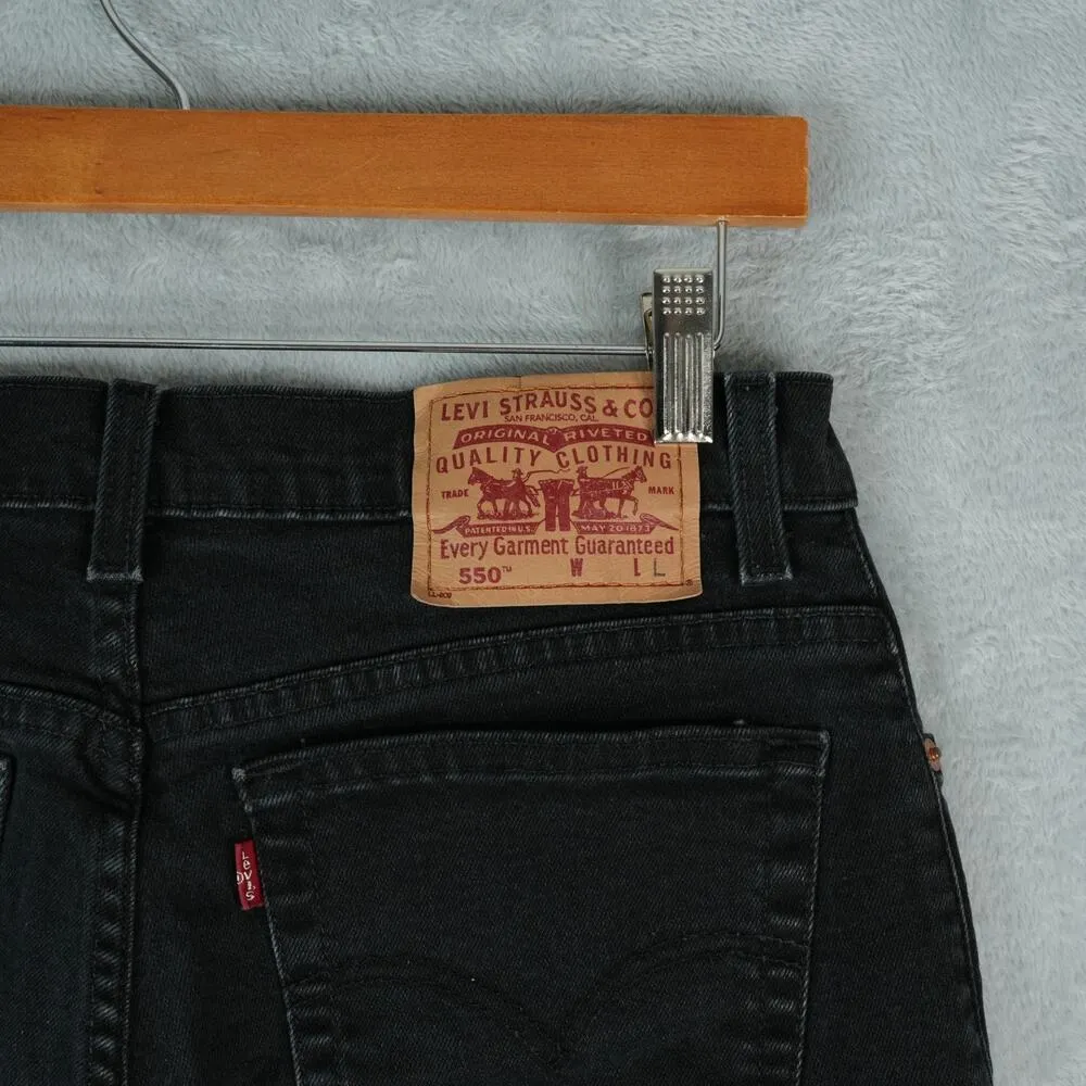 Vintage 90s Levis 550 Jeans Womens 12 Regular Black Relaxed Fit Tapered Leg 1999 - Image 5