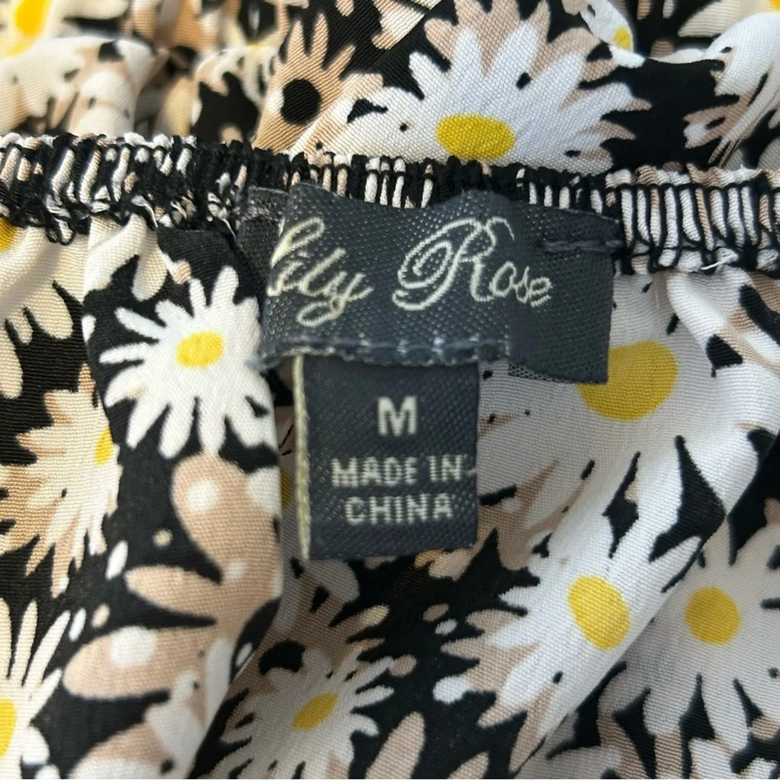 Lily Rose Daisy Print Tie Front Crop Top Off Shoulder Blouse Short Sleeve Floral - Image 4