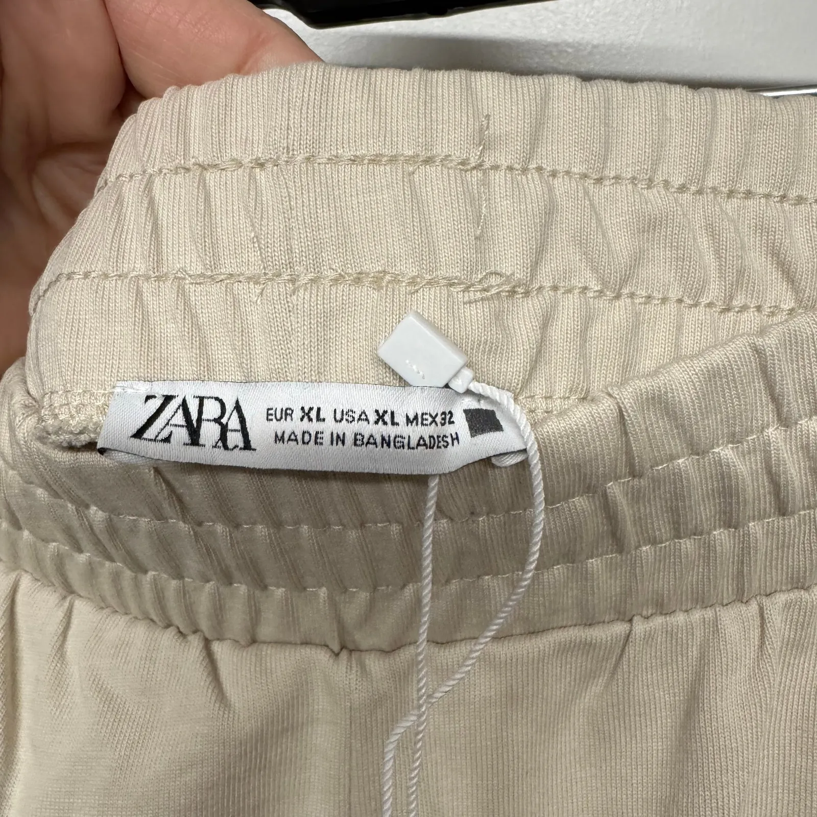 Zara Womens Cream Bone Sweatpant Joggers Size XL Extra Large 100% Cotton New - Image 6