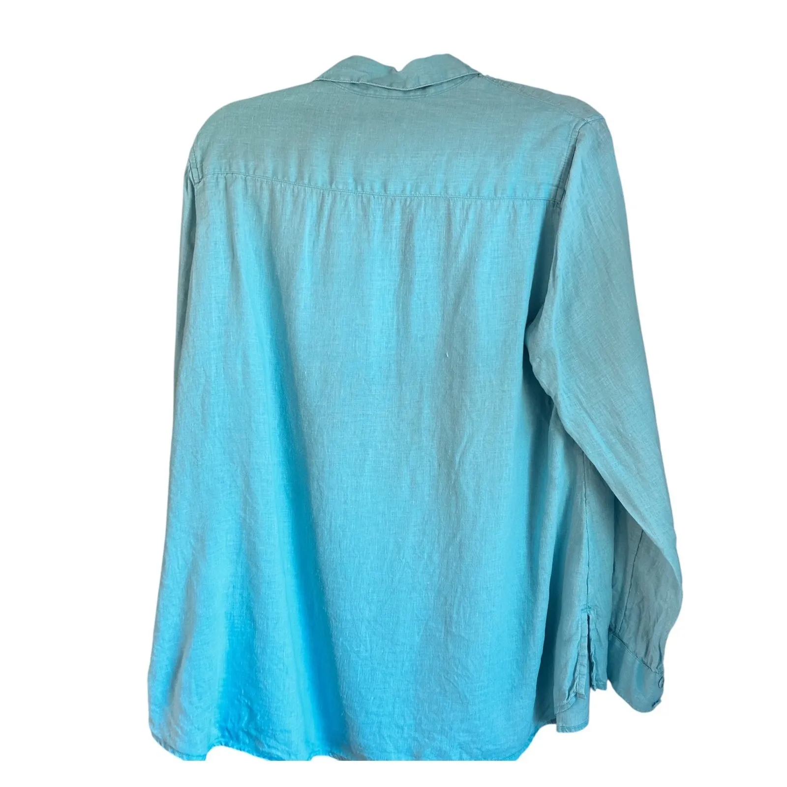 Coldwater Creek Tunic Button Up Top‎ Teal XL - Image 2