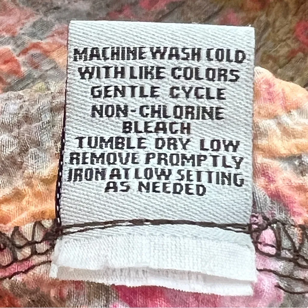 Analogy XL Floral Crinkle Gauze Zippered Front Drawstring Floral Hoodie Jacket Pink - Image 14