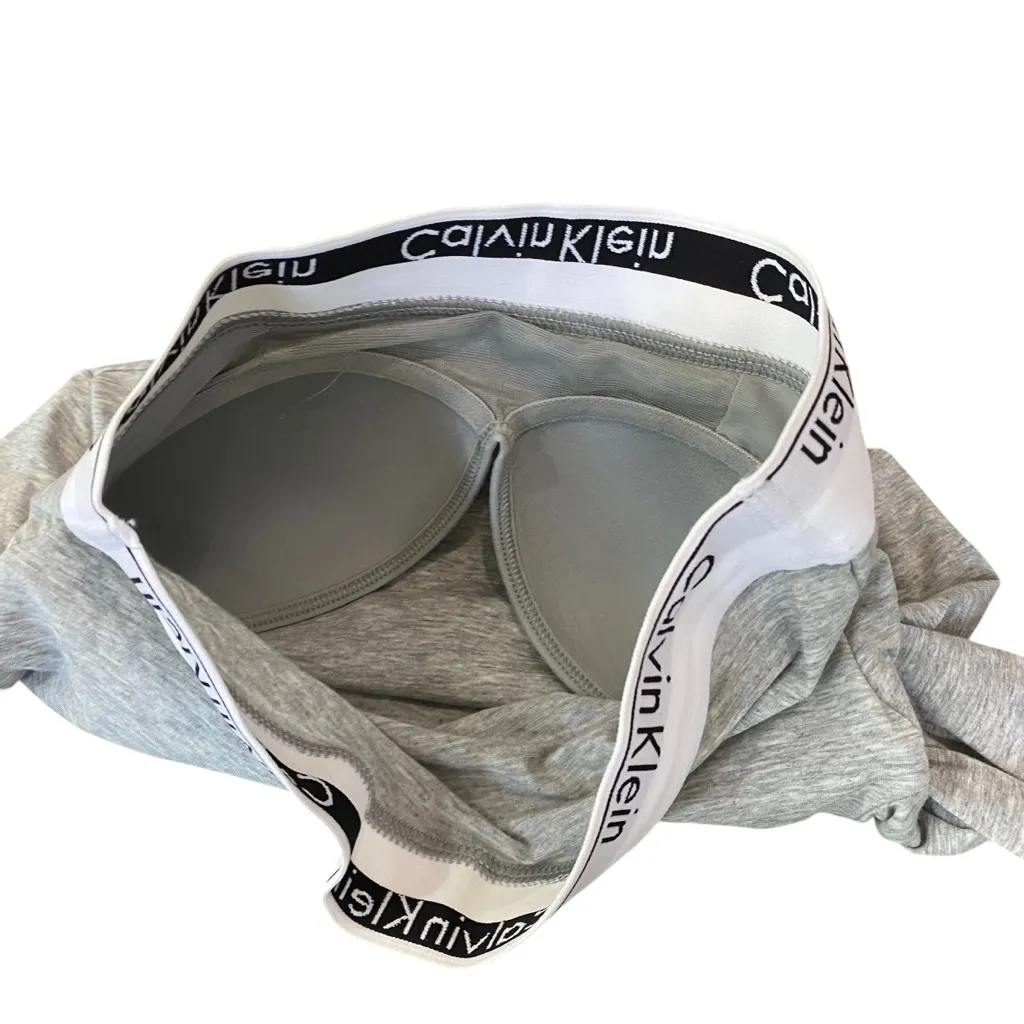Calvin Klein Modern Cotton Long Sleeve Unlined Wireless Bralette Gray SIze XS - Image 9