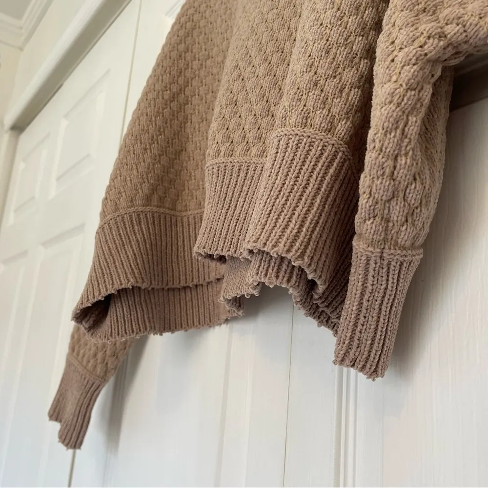 Industry Republic Oversized Cropped Knit Sweater Size XS Tan with Roll Neck - Image 3