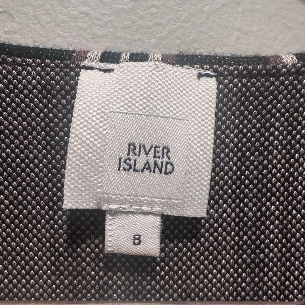 River Island Long Sleeve‎ Layered Black Striped Bodycon Mini Dress Size US 4 - Image 4