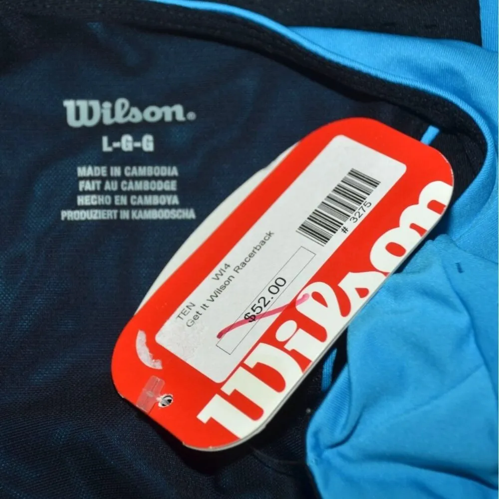 NWT Wilson Tennis Ladies Black Aqua Tennis Athletic Racerback Tank Top Size L Size L - Image 7