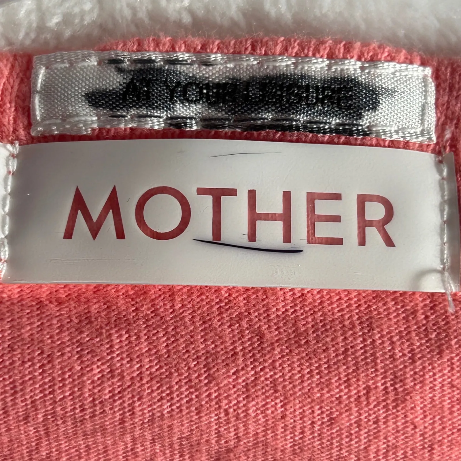 MOTHER Strawberry Daiquiri Ombre Cropped T Shirt Tee Womens Medium Coral Pink - Image 3