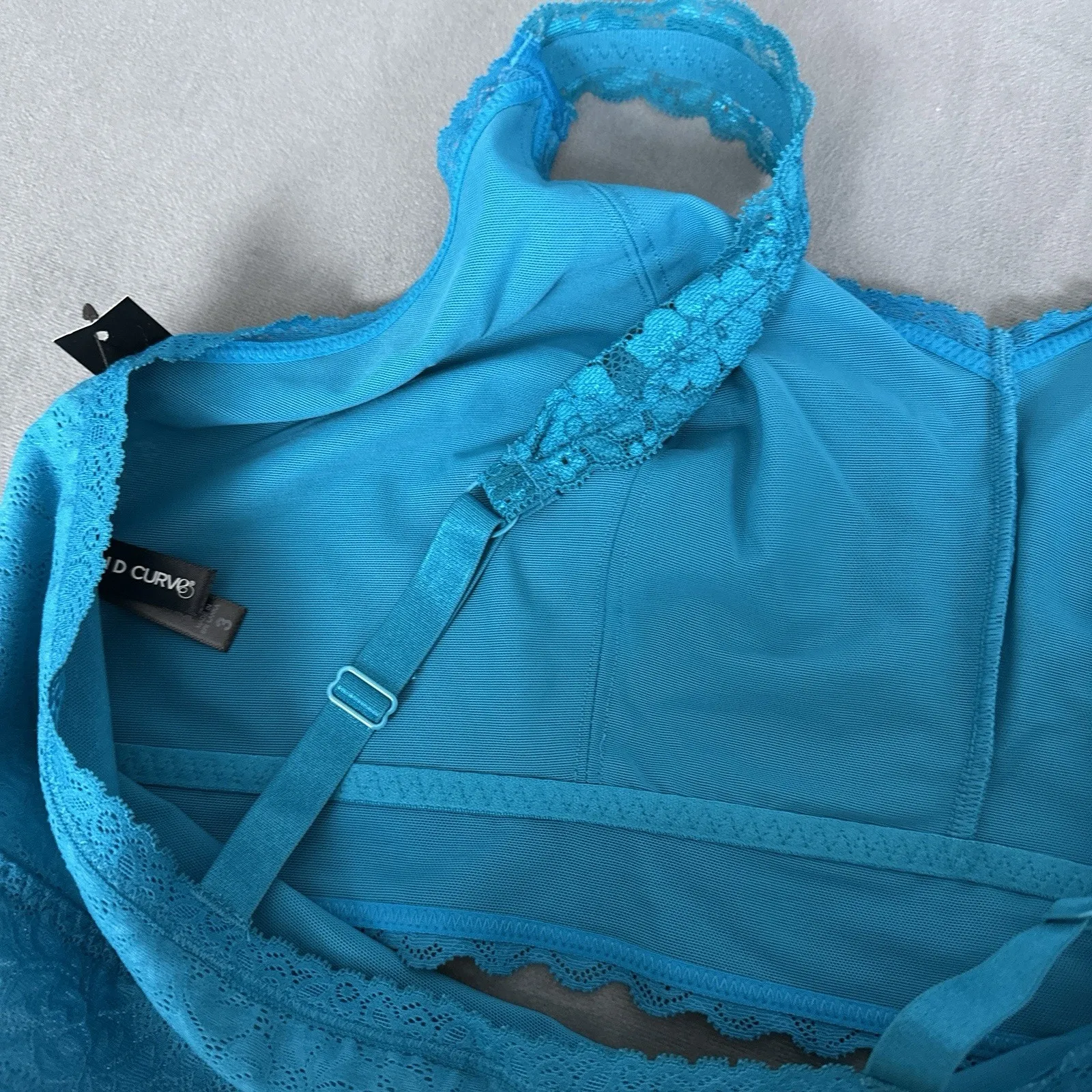 New Torrid Bralette 4 Way Stretch Teal Blue Lace Bra Size 3 3X New NWT Wireless - Image 6