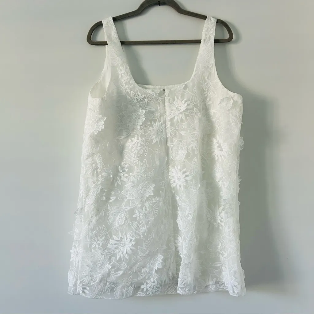 Zara ZW Collection Embroidered Short Dress Bloggers Favorite ‘24 Oyster White XL - Image 3