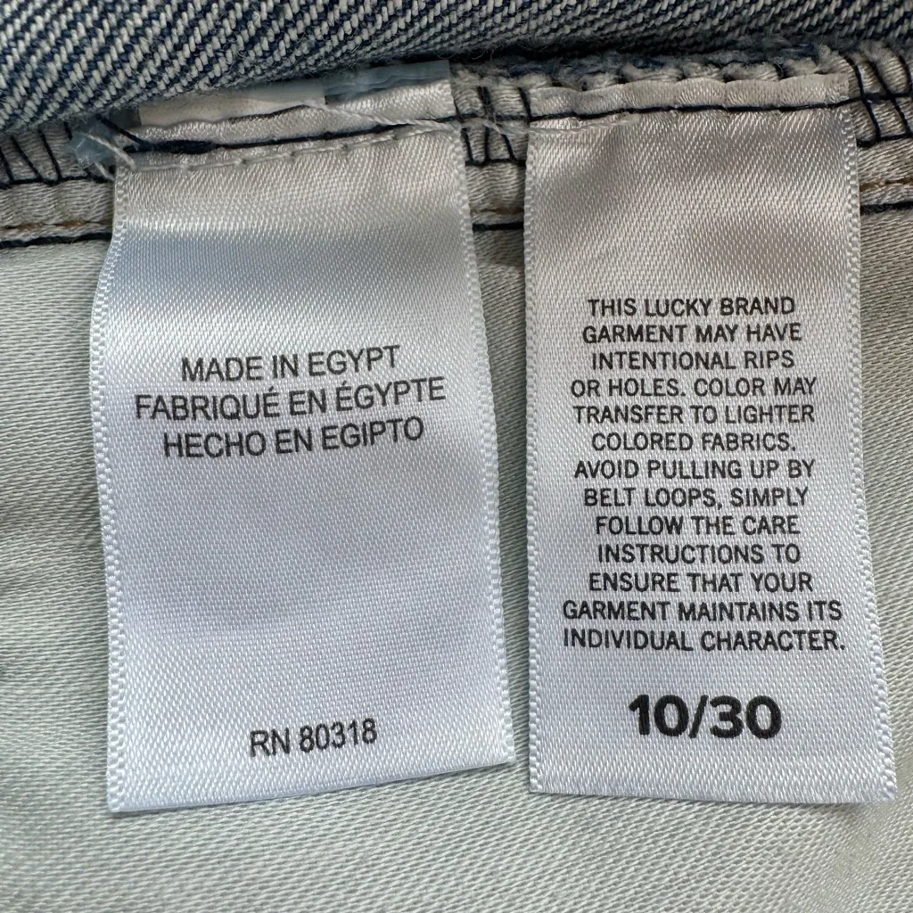 Lucky Brand 90s Midi Embroidered Flower Blue Denim Shorts Size 10 NWT - Image 12