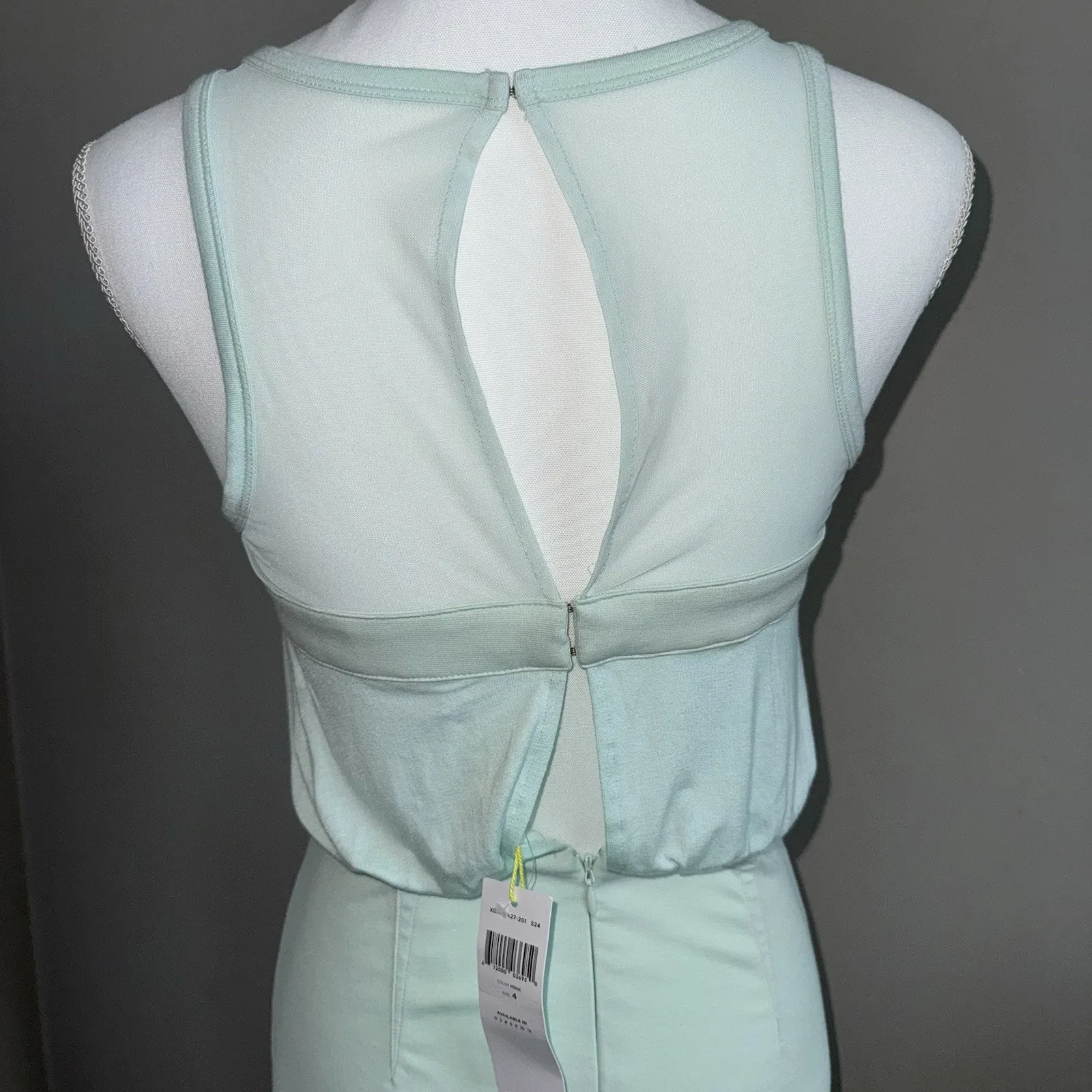 NWT BCBGeneration Women's Mesh Dress, Light Green Mink Size 4 Mini Sleeveless - Image 10